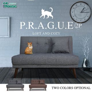 IHouse-布拉格 歐式防水耐磨貓抓皮沙發 2人座