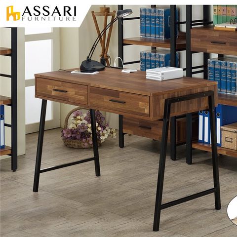 ASSARI -迪恩3.1尺附抽屜插座書桌/電腦桌(寬93x深60x高78cm)