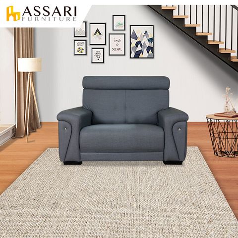 ASSARI -羅迪克單人座透氣貓抓皮沙發