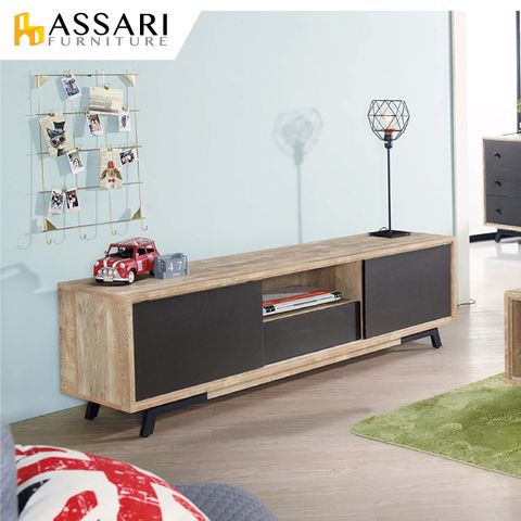 ASSARI -天閣工業風6尺電視櫃(寬181x深40x高50cm)