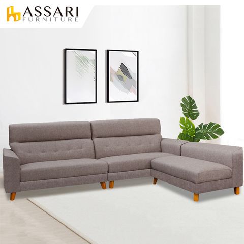 ASSARI -喬丹透氣耐磨L型貓抓皮沙發