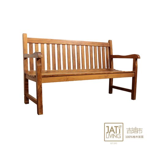 【吉迪市柚木家具】經典直條實木三人方椅/沙發椅 DF044-3P