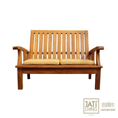 【吉迪市柚木家具】全柚木實木簡約雙人椅/沙發椅 HALI002B