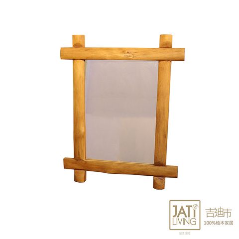 吉迪市柚木家具 【吉迪市100%全柚木家具】古木造型吊掛邊鏡 鏡子 化妝鏡  原木 質感 度假 梳妝 簡約 EFAOT034G