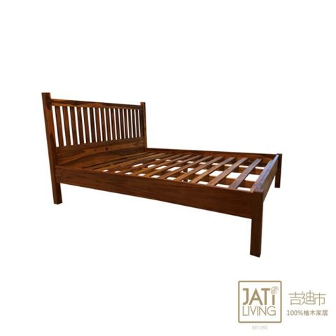 【吉迪市柚木家具】全柚木簡約風格床架組 雙人床 床架 5尺 KLF-04J