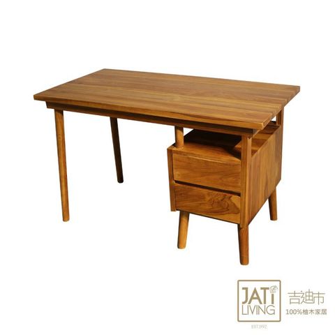 【吉迪市柚木家具】柚木極簡雙抽設計書桌/工作桌 RPDE006