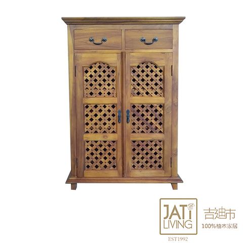 【吉迪市柚木家具】柚木雙門置物櫃 