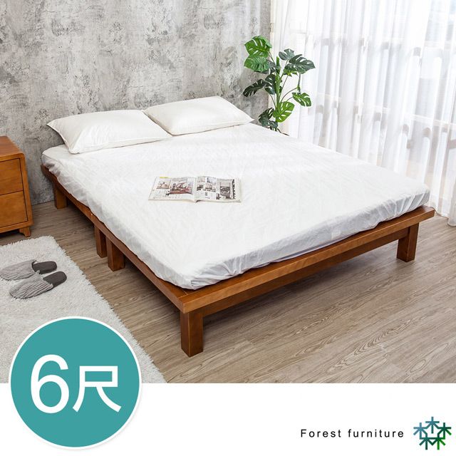 Boden -森林家具 柯特6尺雙人加大全實木床底(不含床頭片及床墊)