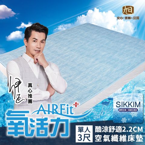 【日本旭川】酷涼AIRFit+氧活力涼感空氣床墊-單人厚2.2CM( 感謝伊正真心推薦)