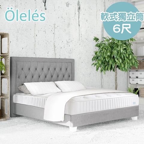 Oleles 歐萊絲 軟式獨立筒 彈簧床墊-雙人加大6尺