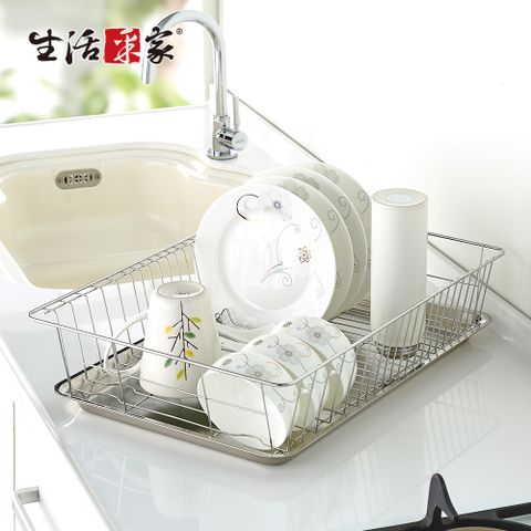一架多用節省空間《SHCJ生活采家》台灣製304不鏽鋼廚房加大款碗盤陳列瀝水架