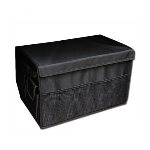 【牛津布、有質感】黑色可折疊式 汽車收納箱 車用置物箱 家庭收納箱