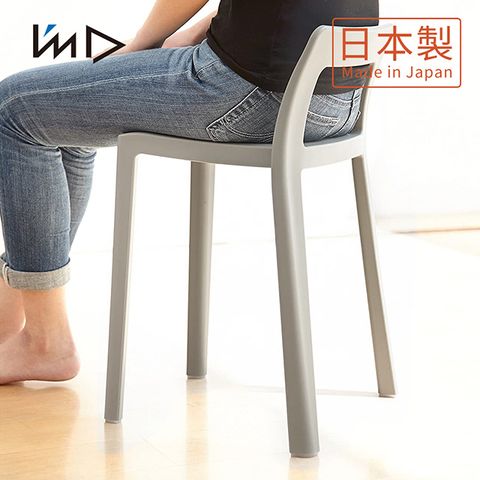 【日本岩谷Iwatani】ENOTS輕量一體可疊式短背椅凳-座高40.5cm-2色可選
