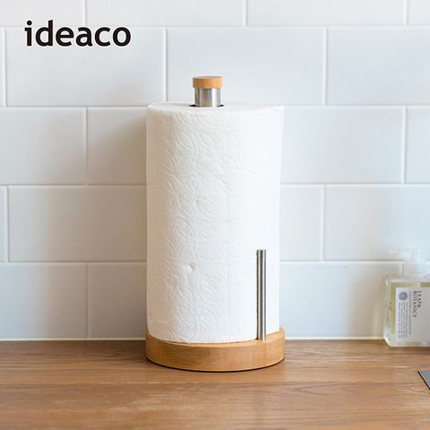 【日本 ideaco】Plus原木不鏽鋼廚房紙巾收納座(美規加大款)
