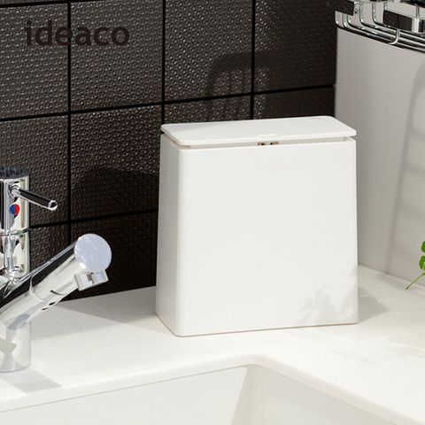 【日本IDEACO】方形桌邊按壓式垃圾桶-1.4L