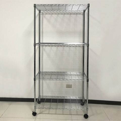 我塑我形 90 x 45 x 185 cm MIT耐重移動式四層鐵力士衣櫥鍍鉻收納置物架