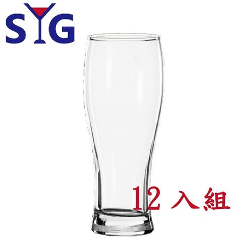 SYG 玻璃曲線啤酒杯灣水杯365cc-12入組