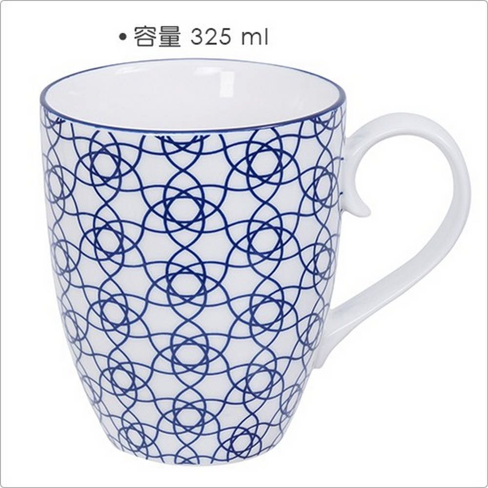 Tokyo Design Studio 《Tokyo Design》瓷製馬克杯(花繩藍325ml) | 水杯 茶杯 咖啡杯