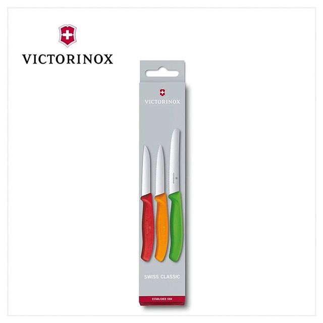 VICTORINOX 瑞士維氏 餐具組(綠番茄刀+桔間鋸齒刀) 6.7116.32