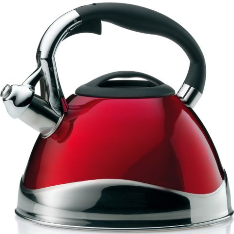《KELA》不鏽鋼笛音壺(紅3L) | 煮水壺 燒水壺
