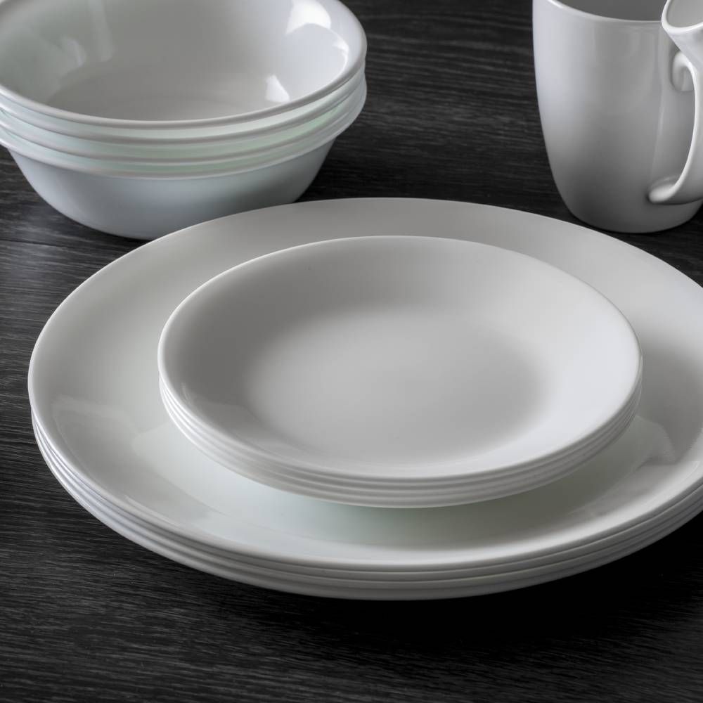 Corelle Brands 康寧餐具 【美國康寧 CORELLE】純白8件式餐盤組(H02)