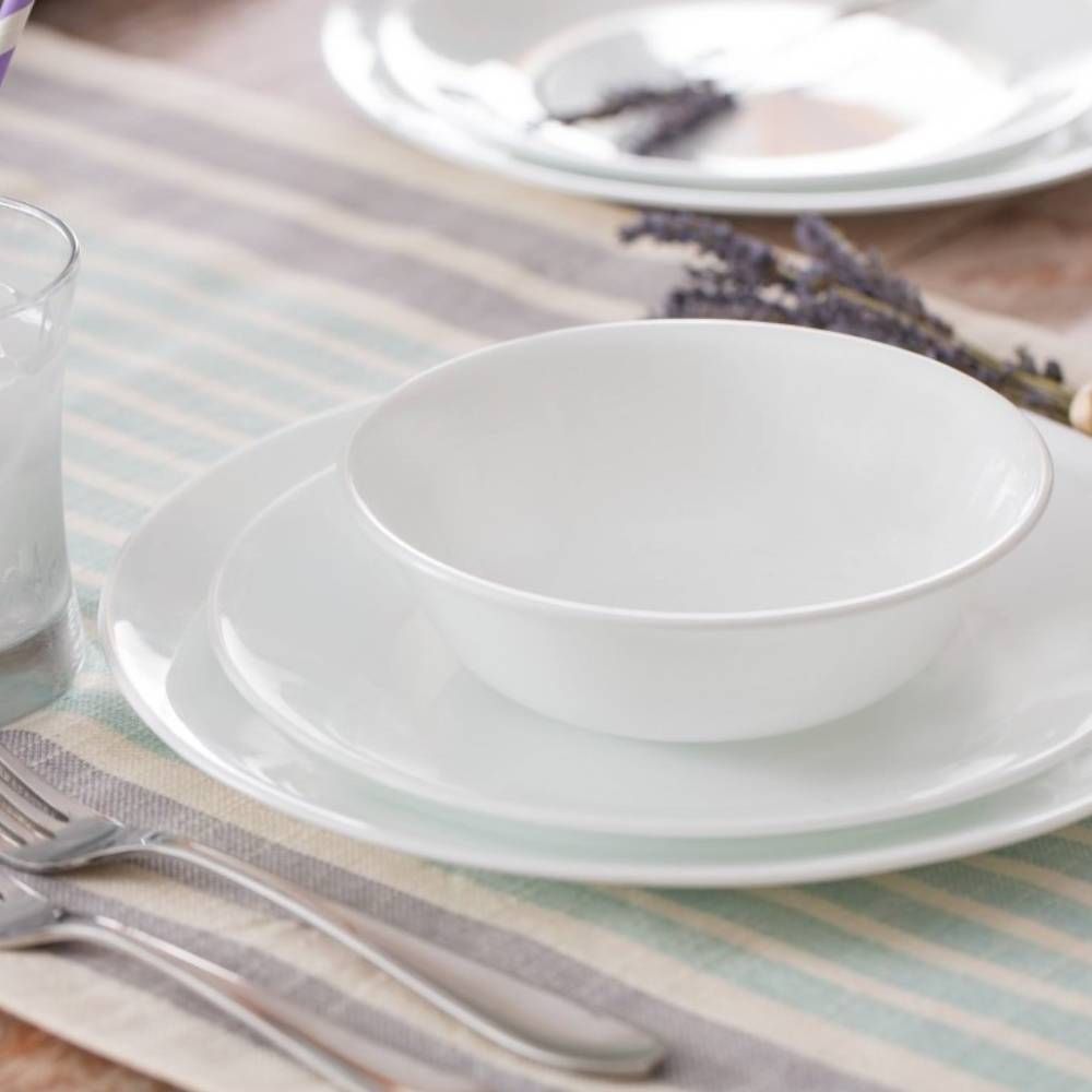 Corelle Brands 康寧餐具 【美國康寧 CORELLE】純白8件式餐盤組(H02)