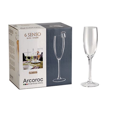 Arcoroc 感觀高腳香檳杯160cc六入組