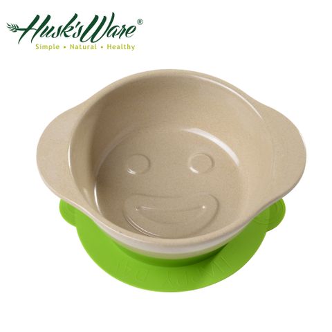 【美國Husk’s ware】稻殼天然無毒環保兒童微笑餐碗-綠色