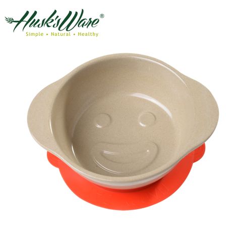 【美國Husk’s ware】稻殼天然環保兒童微笑餐碗-紅色