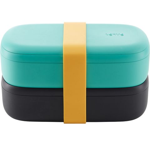 醫療級白金矽膠《LEKUE》可微波便當盒組(綠黑500ml) | 環保餐盒 保鮮盒 午餐盒 飯盒