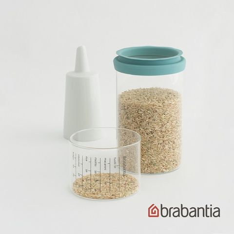 Brabantia 玻璃量杯儲存罐1L-薄荷藍