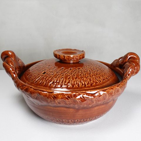 【福介商店】萬古燒 飴釉手作 9號 土鍋 陶鍋 砂鍋(日本製陶瓷)