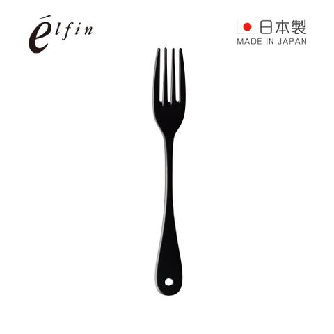 Elfin 【日本高桑金屬】日製黑琺瑯餐叉-2入