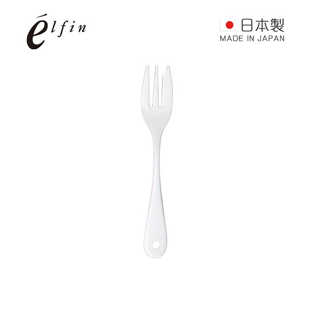 Elfin 【日本高桑金屬】日製白琺瑯水果甜點叉-2入