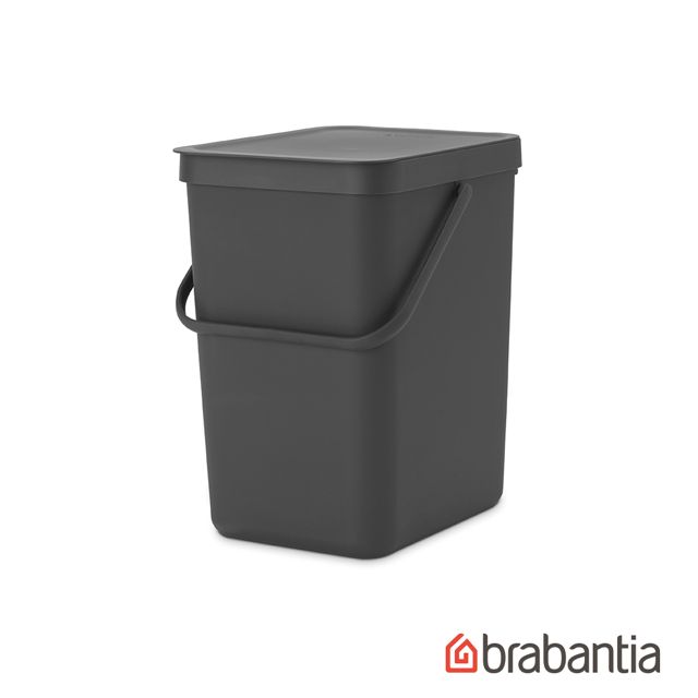 Brabantia 多功能置物桶25L-黑灰色