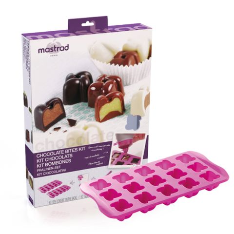 法國mastrad 15格矽膠巧克力造型模具禮盒組(含裝飾矽膠擠花袋/刮刀)