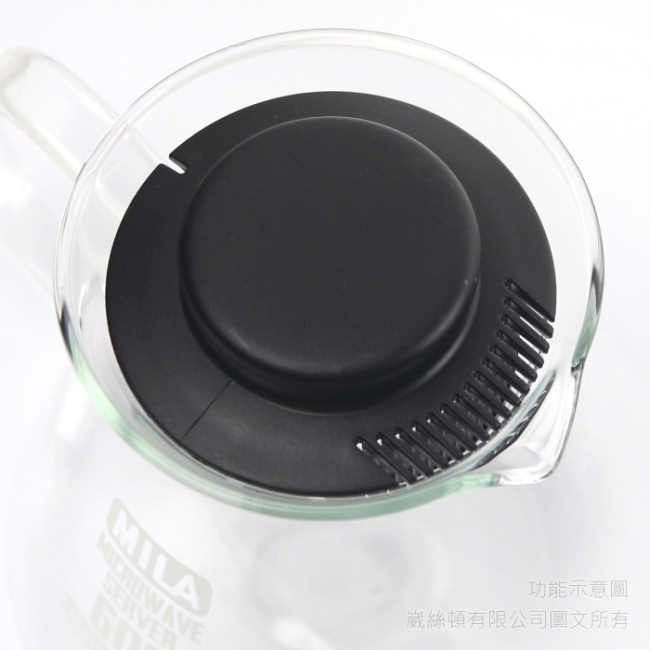 MILA 耐熱玻璃壺600ml-黑蓋-超值兩入組
