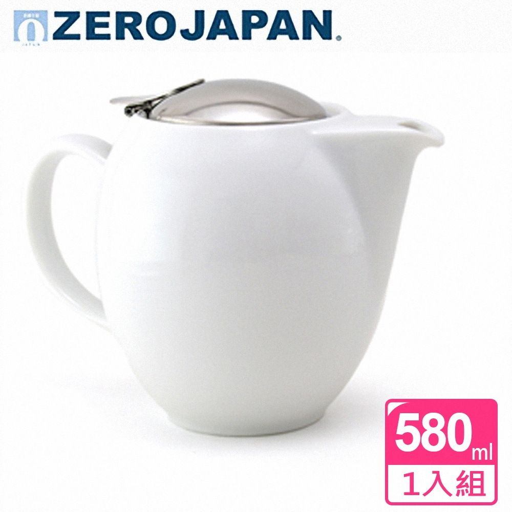 ZERO JAPAN 品味生活陶瓷不鏽鋼蓋壺(白)580cc