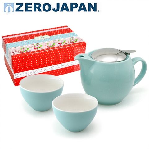 ZERO JAPAN 典藏陶瓷一壺兩杯超值禮盒組(湖水藍)