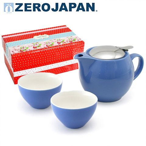 ZERO JAPAN 典藏陶瓷一壺兩杯超值禮盒組(藍苺)