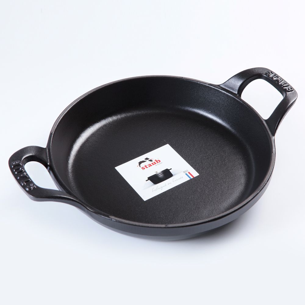 Staub  可堆疊圓形鑄鐵烤盤 20cm 黑色