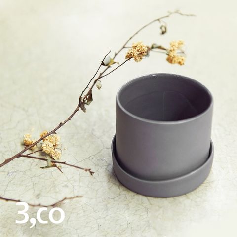 3 co 水波蓋杯(2件式) - 灰