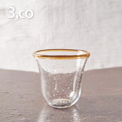 3 co 手工氣泡感玻璃杯(小) - 茶邊