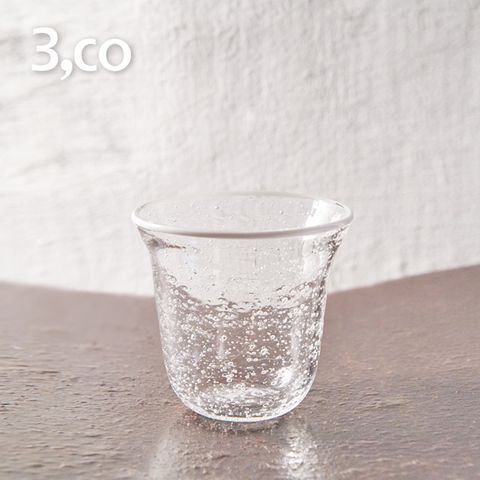 3 co 手工氣泡感玻璃杯(小) - 白邊