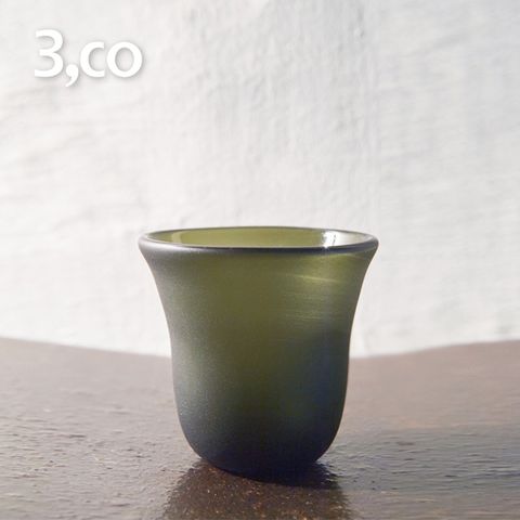 【3,co】手工彩色玻璃杯(小) - 綠