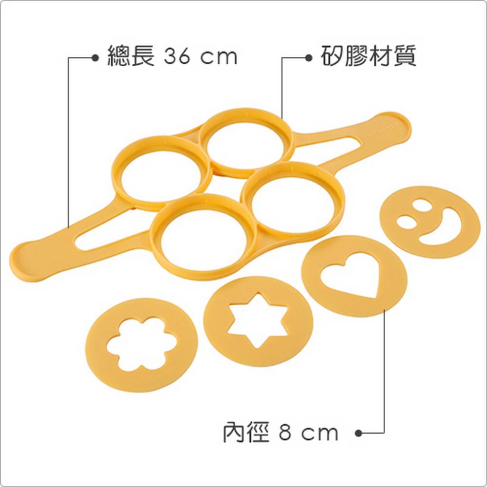 TESCOMA 四格煎蛋器+造型模片組 | 煎蛋模型