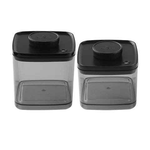 ANKOMN｜Turn-N-Seal 真空保鮮盒 1.5公升+2.4公升 半透明黑 (2入組)