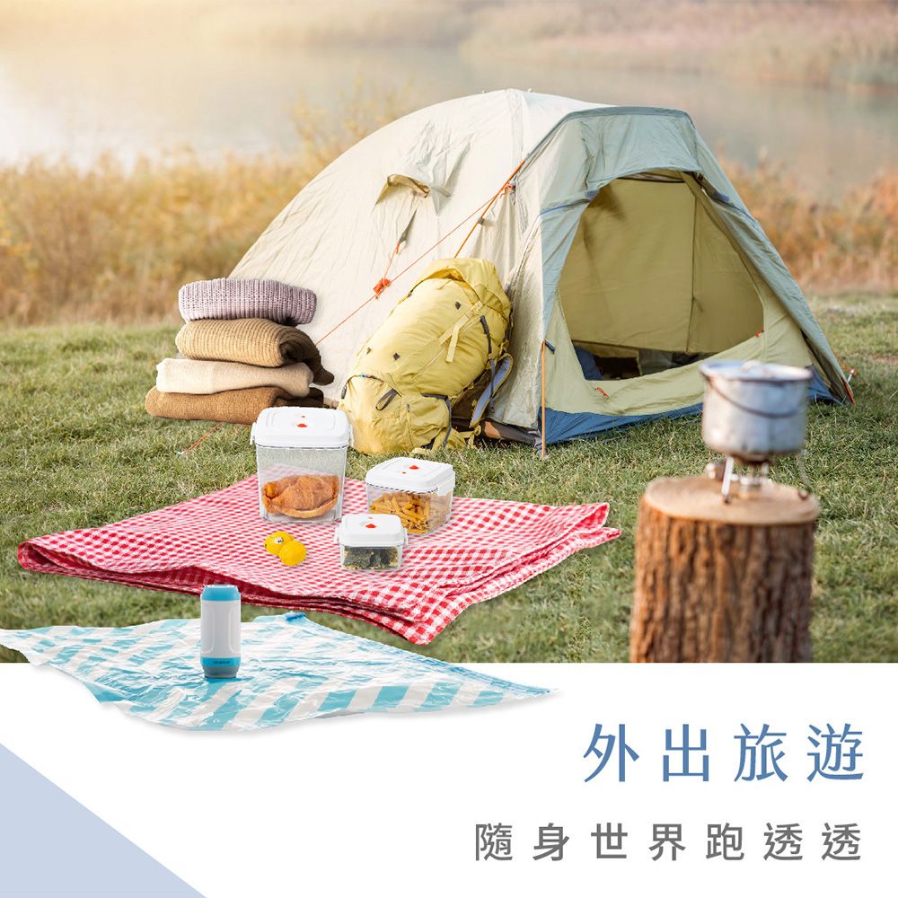 MODCON 摩肯  DR. SAVE 抽真空機-食品保鮮/ 居家收納組 7件組(5食品袋+2收納袋) 台灣專利製造 品質保證