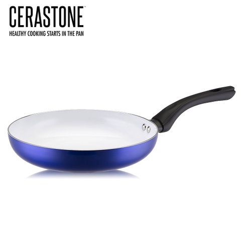 【Cerastone】藍白陶瓷鈦塗層不沾鍋26cm