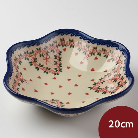 波蘭陶 六月新娘系列 花型盤 小 20cm 波蘭手工製